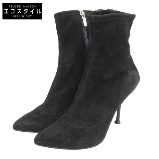 Sergio Rossi セルジオロッシ スエード ストレッチアンクルブーツ レディース ブラック 35 1/2 A85191 シューズ 35.5