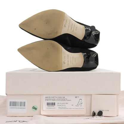 Sergio Rossi セルジオロッシ スエード ストレッチアンクルブーツ レディース ブラック 35 1/2 A85191 シューズ 35.5