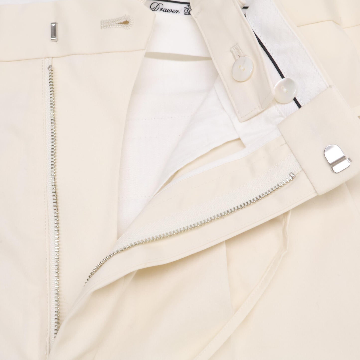 DRAWER ドゥロワー 6514-236-1304 23SS ﾎﾜｲﾄ ｻﾃﾝｻｽﾍﾟﾝﾀﾞｰﾊﾟﾝﾂ ボトムス 34