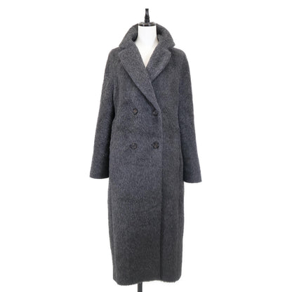 S MaxMara エスマックスマーラ 901621136 ｸﾞﾚｰ ｱﾙﾊﾟｶ×ｳｰﾙ ﾀﾞﾌﾞﾌﾞﾚｽﾄ ﾃﾃﾞｨ ｼｬｷﾞｰﾛﾝｸﾞｺｰﾄ コート 40