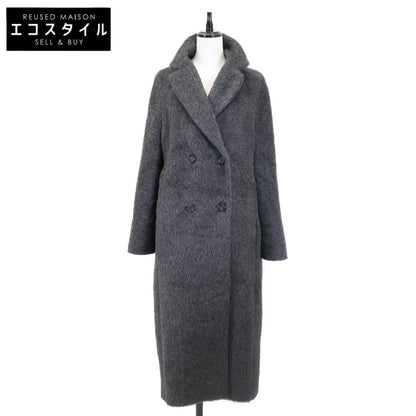 S MaxMara エスマックスマーラ 901621136 ｸﾞﾚｰ ｱﾙﾊﾟｶ×ｳｰﾙ ﾀﾞﾌﾞﾌﾞﾚｽﾄ ﾃﾃﾞｨ ｼｬｷﾞｰﾛﾝｸﾞｺｰﾄ コート 40