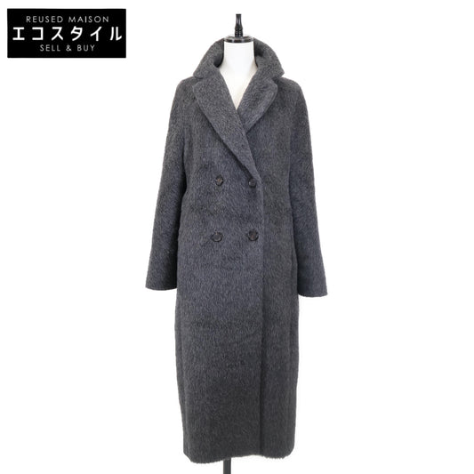 S MaxMara エスマックスマーラ 901621136 ｸﾞﾚｰ ｱﾙﾊﾟｶ×ｳｰﾙ ﾀﾞﾌﾞﾌﾞﾚｽﾄ ﾃﾃﾞｨ ｼｬｷﾞｰﾛﾝｸﾞｺｰﾄ コート 40