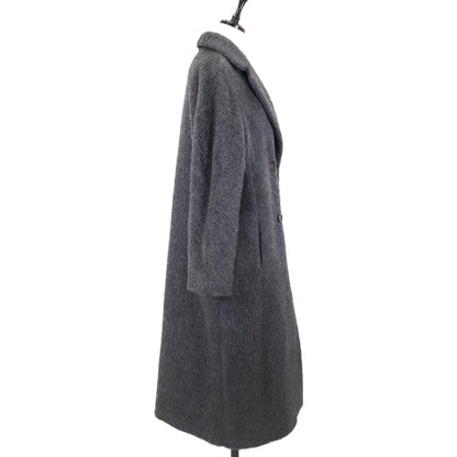 S MaxMara エスマックスマーラ 901621136 ｸﾞﾚｰ ｱﾙﾊﾟｶ×ｳｰﾙ ﾀﾞﾌﾞﾌﾞﾚｽﾄ ﾃﾃﾞｨ ｼｬｷﾞｰﾛﾝｸﾞｺｰﾄ コート 40