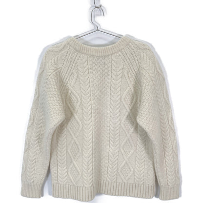 Brooks Brothers ブルックスブラザーズ 100211897 ﾎﾜｲﾄ ｳｰﾙ100 ｱﾗﾝｹｰﾌﾞﾙ ｸﾙｰﾈｯｸｾｰﾀｰ トップス M