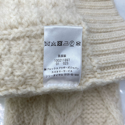 Brooks Brothers ブルックスブラザーズ 100211897 ﾎﾜｲﾄ ｳｰﾙ100 ｱﾗﾝｹｰﾌﾞﾙ ｸﾙｰﾈｯｸｾｰﾀｰ トップス M