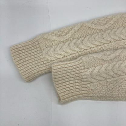 Brooks Brothers ブルックスブラザーズ 100211897 ﾎﾜｲﾄ ｳｰﾙ100 ｱﾗﾝｹｰﾌﾞﾙ ｸﾙｰﾈｯｸｾｰﾀｰ トップス M