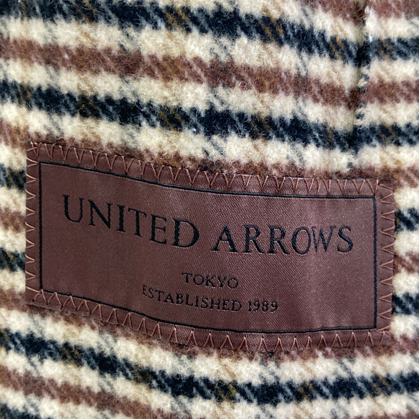 UNITED ARROWS ユナイテッドアローズ 1122-110-6163 ベージュ×ブラウン ハウンドトゥース LOVAT テーラードジャケット ジャケット 46