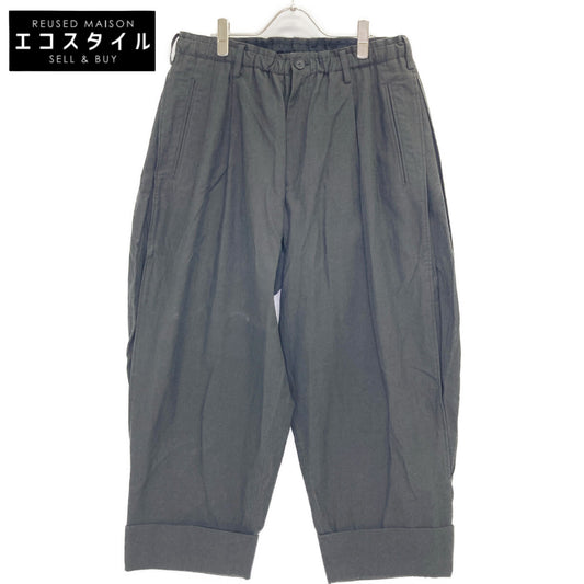 Yohji Yamamoto POUR HOMME ヨウジヤマモトプールオム 【PIECE UNIQUE】 HG-P42-013 ブラック コットン×リネン ワイドテーパードパンツ ボトムス 3
