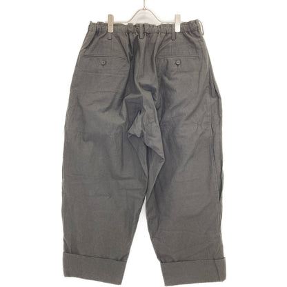 Yohji Yamamoto POUR HOMME ヨウジヤマモトプールオム 【PIECE UNIQUE】 HG-P42-013 ブラック コットン×リネン ワイドテーパードパンツ ボトムス 3