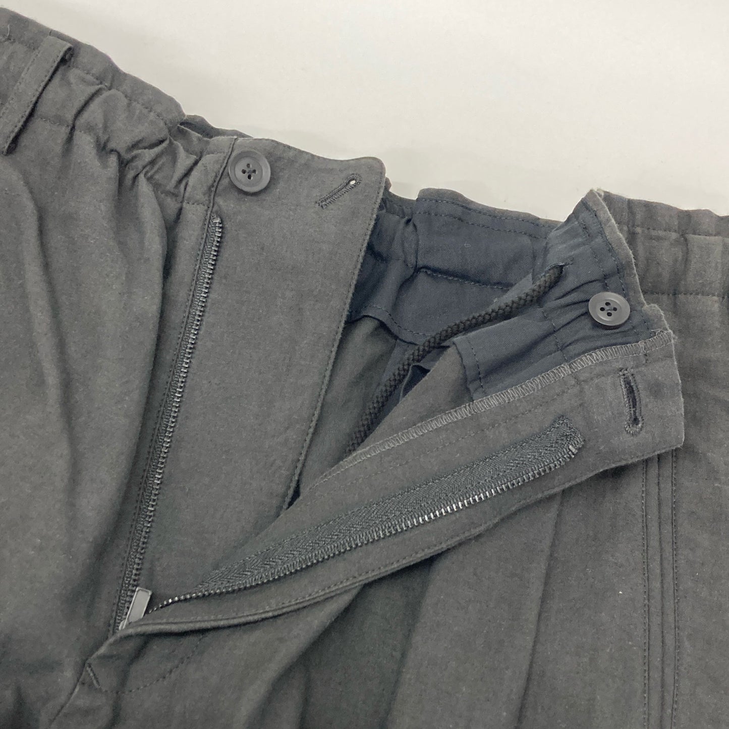 Yohji Yamamoto POUR HOMME ヨウジヤマモトプールオム 【PIECE UNIQUE】 HG-P42-013 ブラック コットン×リネン ワイドテーパードパンツ ボトムス 3