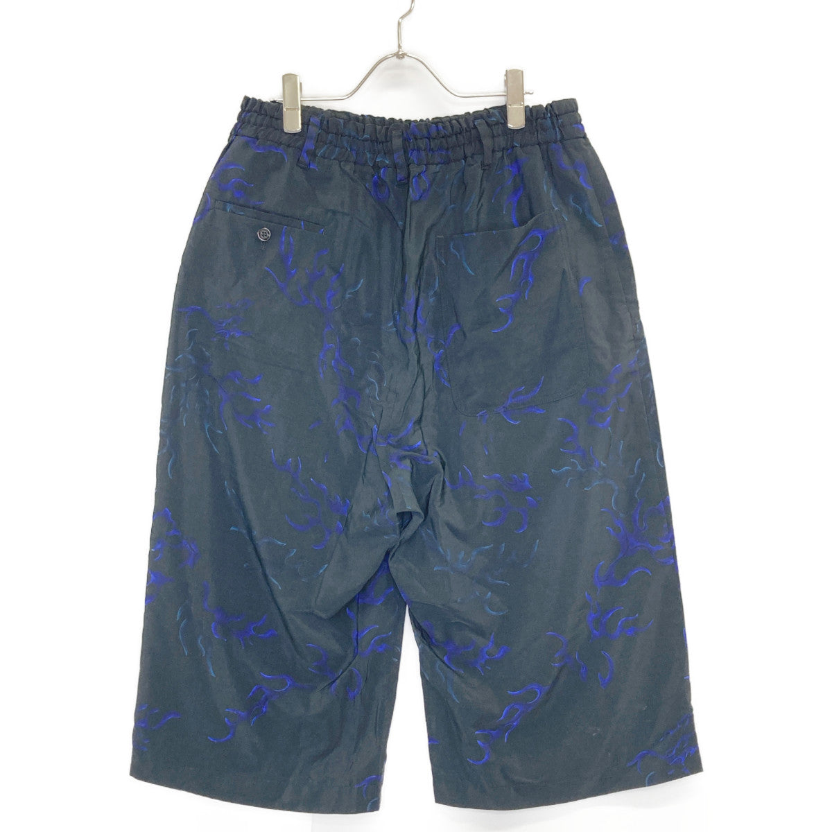 Y's ワイズ YG-P45-930 ﾌﾞﾗｯｸ×ﾌﾞﾙｰ ﾎﾟﾘｴｽﾃﾙ 総柄 ﾜｲﾄﾞﾊﾟﾝﾂ ボトムス 3