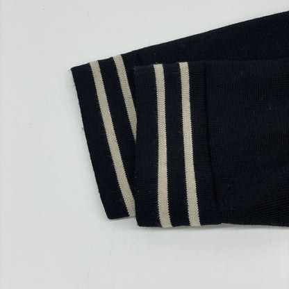 CHANEL シャネル 07A P31879K00638 ﾍﾞｰｼﾞｭ×ﾌﾞﾗｯｸ ｳｰﾙ混 総柄 Vﾈｯｸﾆｯﾄﾌﾟﾙｵｰﾊﾞｰ トップス 48