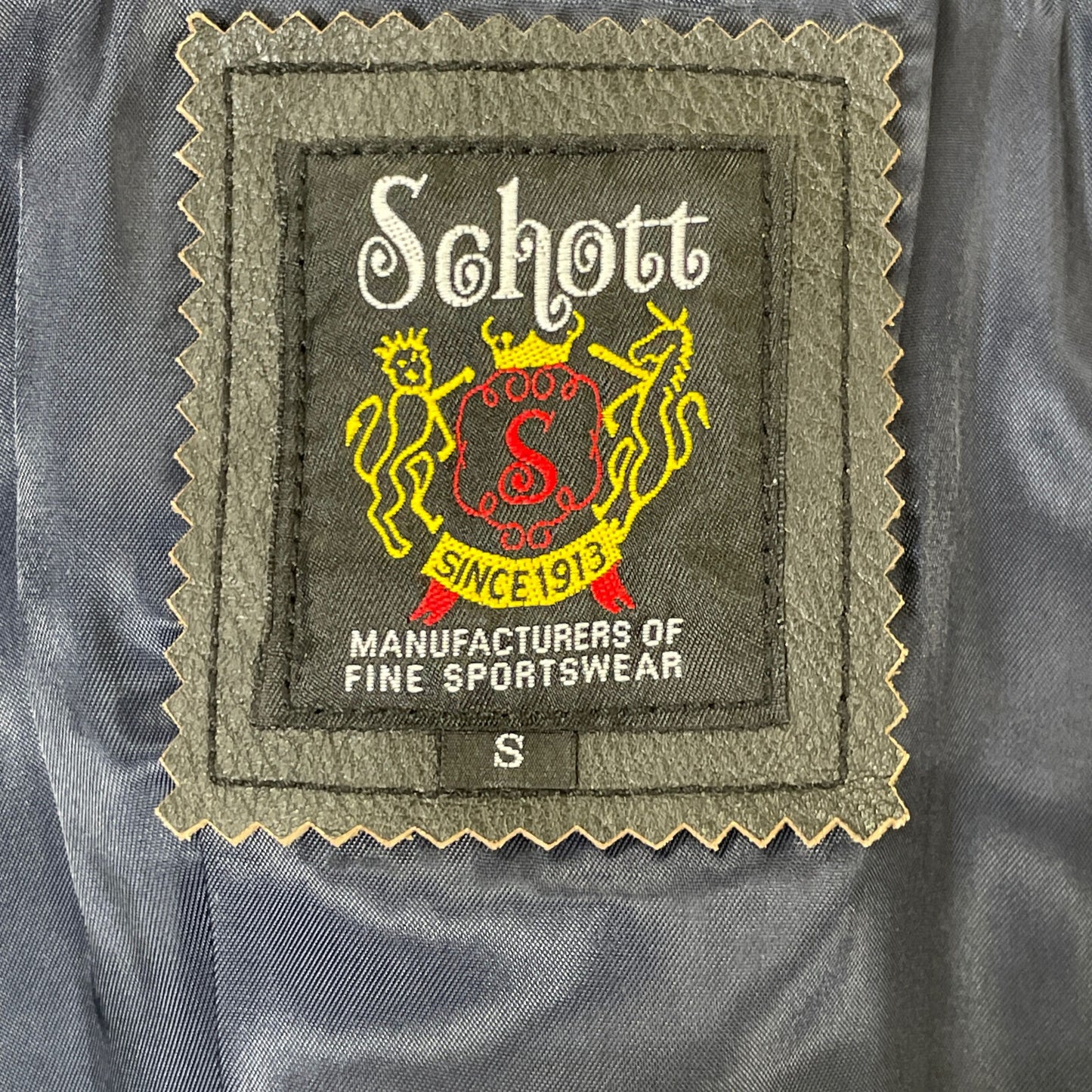 SCHOTT ショット 3102017 ブラック×グレー レザー×ウール ファラオジャケット ジャケット S