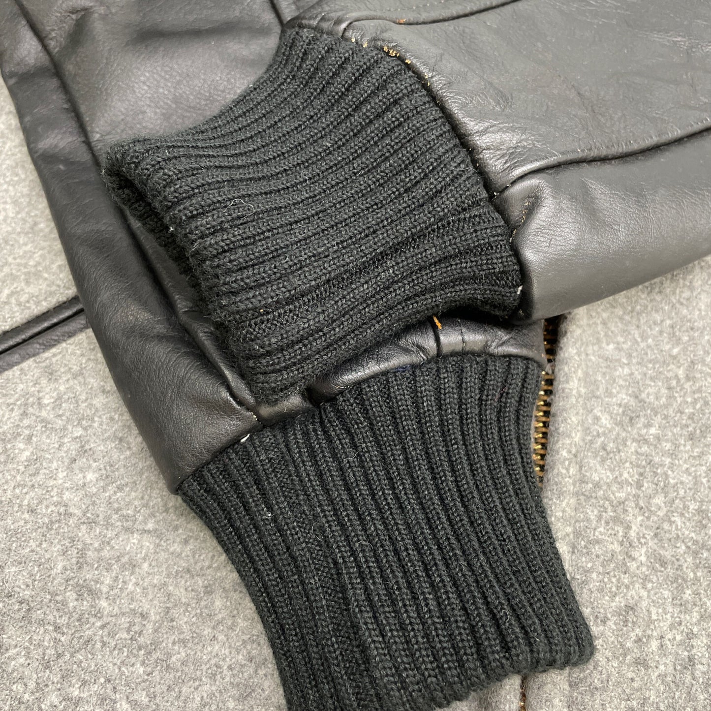 SCHOTT ショット 3102017 ブラック×グレー レザー×ウール ファラオジャケット ジャケット S