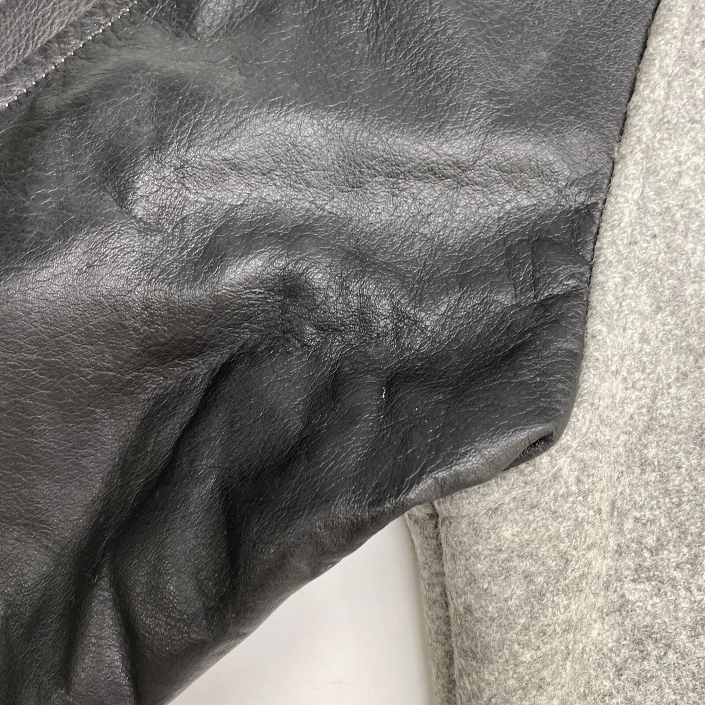 SCHOTT ショット 3102017 ブラック×グレー レザー×ウール ファラオジャケット ジャケット S