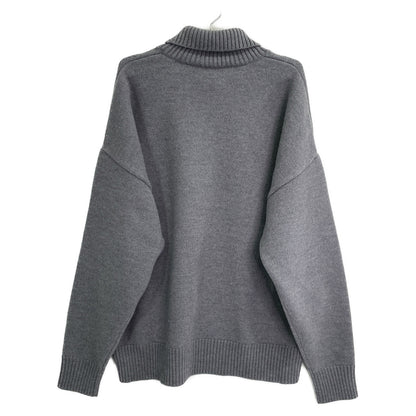 AMI PARIS アミパリス UKS402.018 24AW ｸﾞﾚｰ×ｸﾞﾚｰ ﾊｰﾄﾛｺﾞﾀｰﾄﾙﾈｯｸﾆｯﾄ トップス L