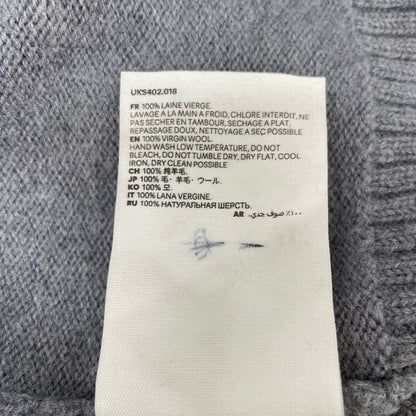 AMI PARIS アミパリス UKS402.018 24AW ｸﾞﾚｰ×ｸﾞﾚｰ ﾊｰﾄﾛｺﾞﾀｰﾄﾙﾈｯｸﾆｯﾄ トップス L