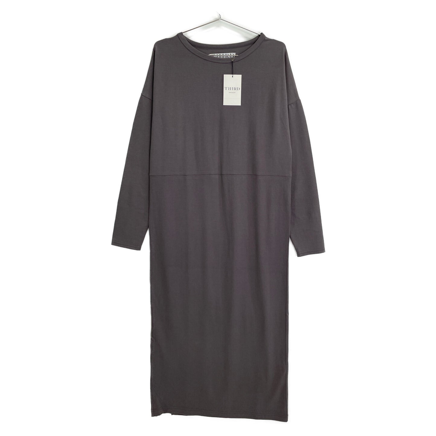 THIRD MAGAZINE サードマガジン A0833UA 110 ｸﾞﾚｰ ｺｯﾄﾝ ｸﾙｰﾈｯｸ ﾛﾝｸﾞｽﾘｰﾌﾞﾜﾝﾋﾟｰｽ ワンピース 2