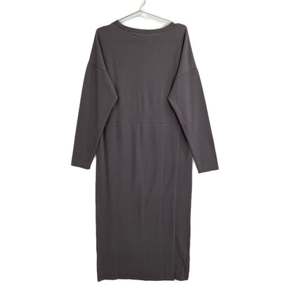 THIRD MAGAZINE サードマガジン A0833UA 110 ｸﾞﾚｰ ｺｯﾄﾝ ｸﾙｰﾈｯｸ ﾛﾝｸﾞｽﾘｰﾌﾞﾜﾝﾋﾟｰｽ ワンピース 2