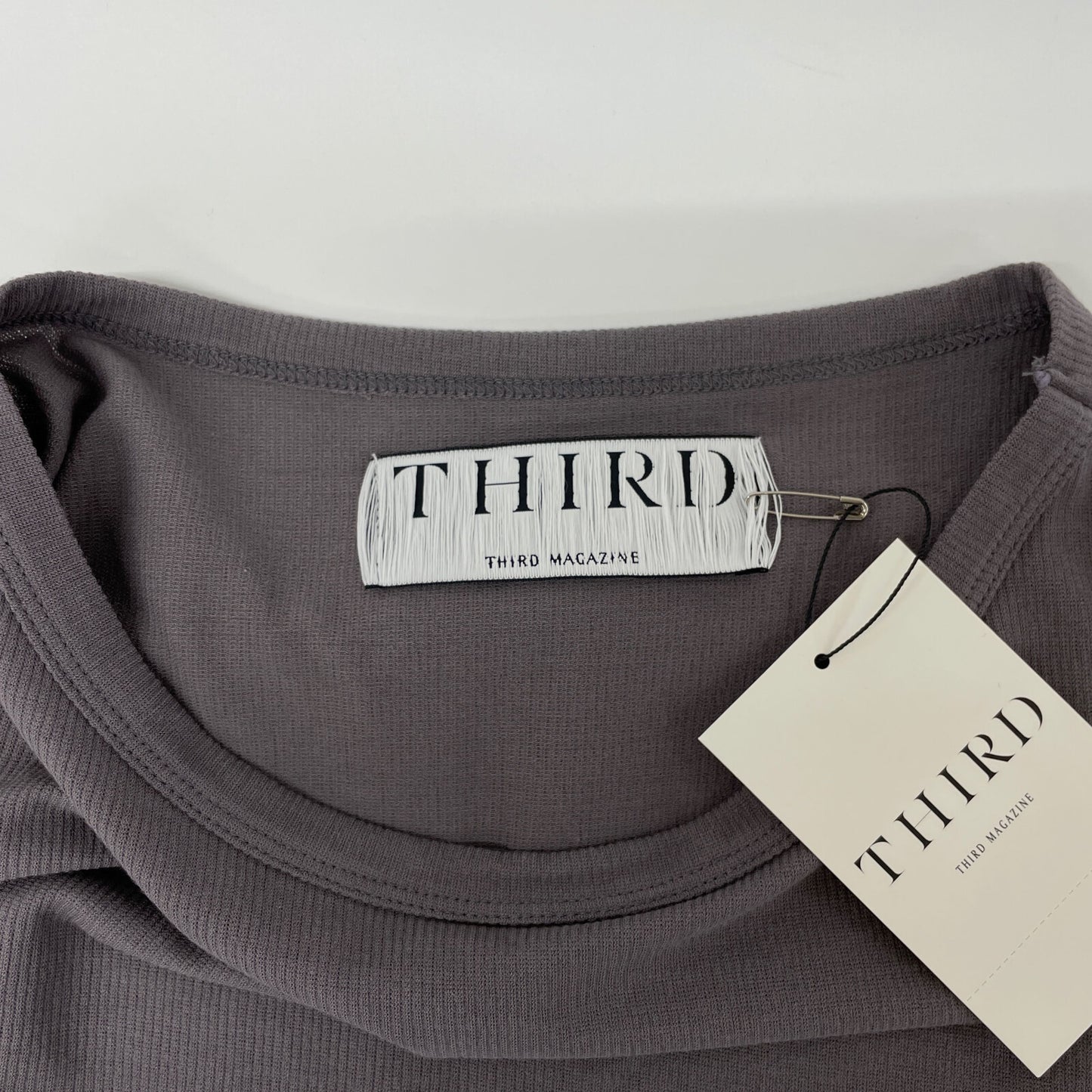 THIRD MAGAZINE サードマガジン A0833UA 110 ｸﾞﾚｰ ｺｯﾄﾝ ｸﾙｰﾈｯｸ ﾛﾝｸﾞｽﾘｰﾌﾞﾜﾝﾋﾟｰｽ ワンピース 2