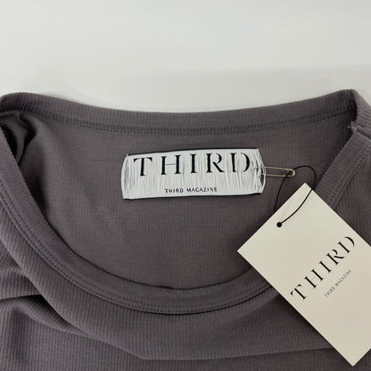 THIRD MAGAZINE サードマガジン A0833UA 110 ｸﾞﾚｰ ｺｯﾄﾝ ｸﾙｰﾈｯｸ ﾛﾝｸﾞｽﾘｰﾌﾞﾜﾝﾋﾟｰｽ ワンピース 2