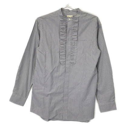 DRAWER ドゥロワー 6511-299-0445 ｸﾞﾚｰ ｽﾄﾗｲﾌﾟﾌﾘﾙｽﾀﾝﾄﾞｶﾗｰｼｬﾂ トップス 36