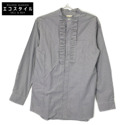 DRAWER ドゥロワー 6511-299-0445 ｸﾞﾚｰ ｽﾄﾗｲﾌﾟﾌﾘﾙｽﾀﾝﾄﾞｶﾗｰｼｬﾂ トップス 36