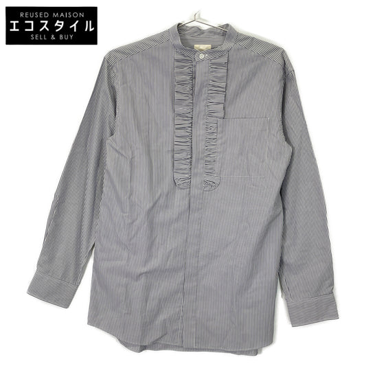 DRAWER ドゥロワー 6511-299-0445 ｸﾞﾚｰ ｽﾄﾗｲﾌﾟﾌﾘﾙｽﾀﾝﾄﾞｶﾗｰｼｬﾂ トップス 36