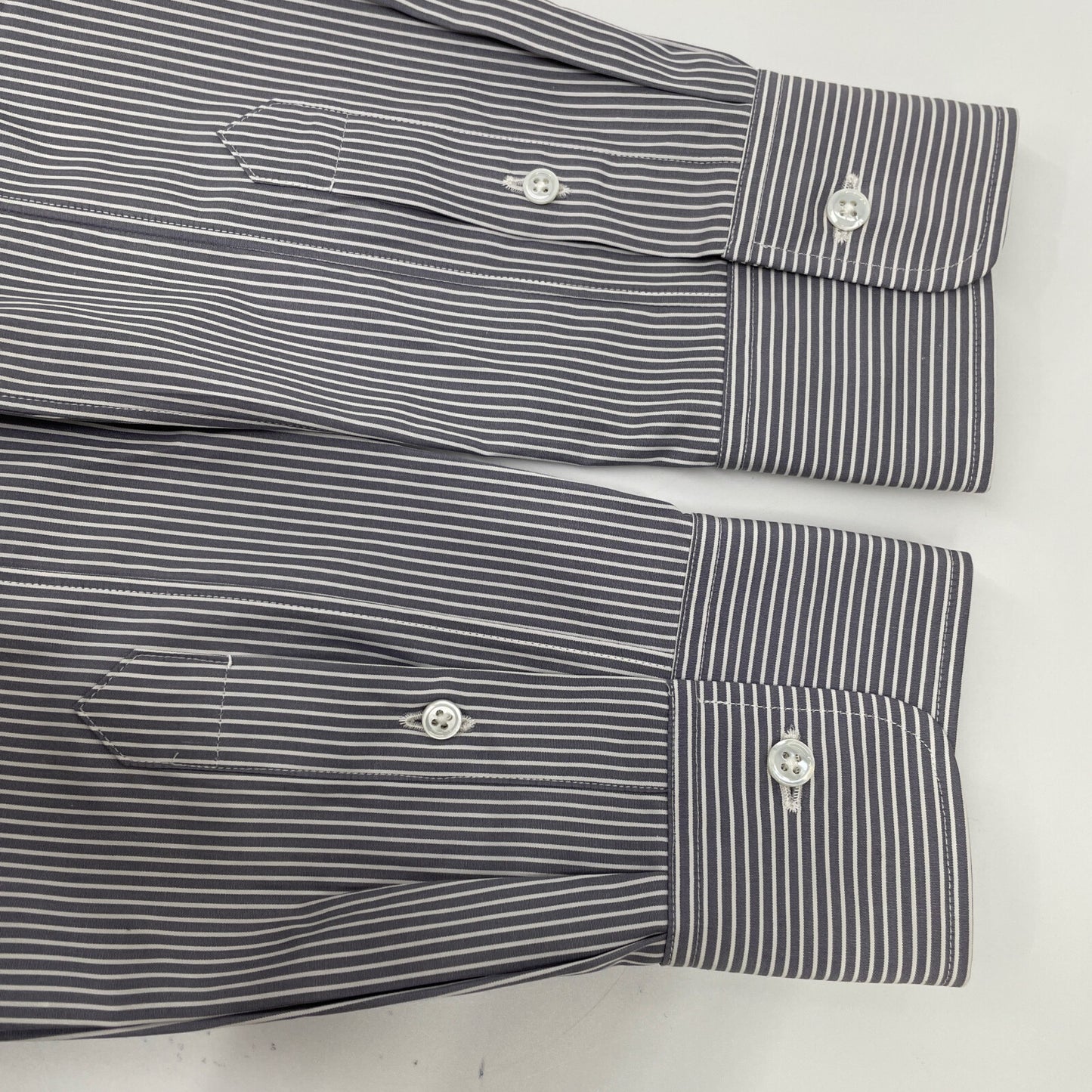 DRAWER ドゥロワー 6511-299-0445 ｸﾞﾚｰ ｽﾄﾗｲﾌﾟﾌﾘﾙｽﾀﾝﾄﾞｶﾗｰｼｬﾂ トップス 36