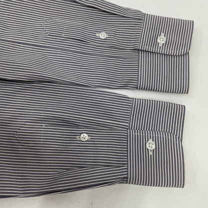 DRAWER ドゥロワー 6511-299-0445 ｸﾞﾚｰ ｽﾄﾗｲﾌﾟﾌﾘﾙｽﾀﾝﾄﾞｶﾗｰｼｬﾂ トップス 36