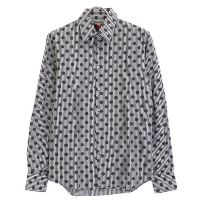 DIESEL BlackGold ディーゼルブラックゴールド ﾌﾞﾗｯｸ ﾄﾞｯﾄ×ｽﾄﾗｲﾌﾟ ﾛﾝｸﾞｽﾘｰﾌﾞｼｬﾂ トップス 44