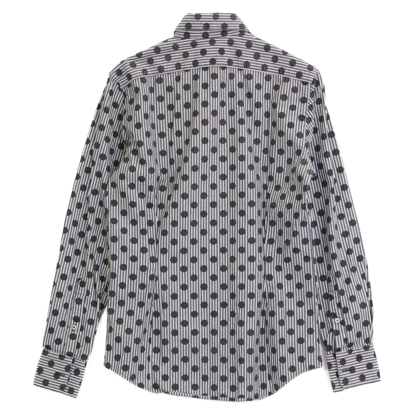 DIESEL BlackGold ディーゼルブラックゴールド ﾌﾞﾗｯｸ ﾄﾞｯﾄ×ｽﾄﾗｲﾌﾟ ﾛﾝｸﾞｽﾘｰﾌﾞｼｬﾂ トップス 44