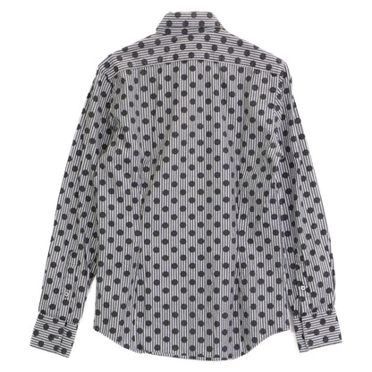 DIESEL BlackGold ディーゼルブラックゴールド ﾌﾞﾗｯｸ ﾄﾞｯﾄ×ｽﾄﾗｲﾌﾟ ﾛﾝｸﾞｽﾘｰﾌﾞｼｬﾂ トップス 44