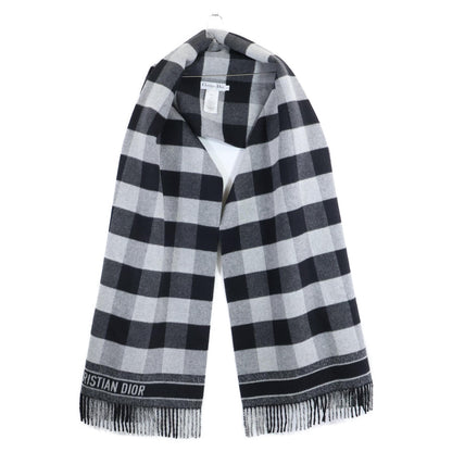 Christian Dior クリスチャンディオール 【美品/国内正規】950V36A1190 チェック ウールｘラビット ポンチョ/ ジャケット S