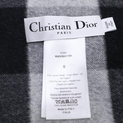 Christian Dior クリスチャンディオール 【美品/国内正規】950V36A1190 チェック ウールｘラビット ポンチョ/ ジャケット S