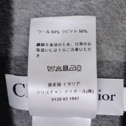 Christian Dior クリスチャンディオール 【美品/国内正規】950V36A1190 チェック ウールｘラビット ポンチョ/ ジャケット S