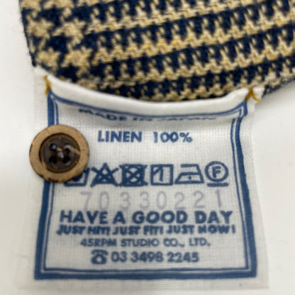 45R フォーティファイブ アール 70330221 ｸﾞﾚﾝﾁｪｯｸ ﾘﾈﾝﾂｲｰﾄﾞのﾉｰｽﾘｰﾌﾞﾄｯﾌﾟ トップス 3