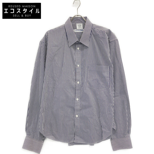 VETEMENTS ヴェトモン ×COMME des GARCONS shirt WSS17CDG1 ブルー×ホワイト コットン オーバーサイズストライプシャツ トップス XS