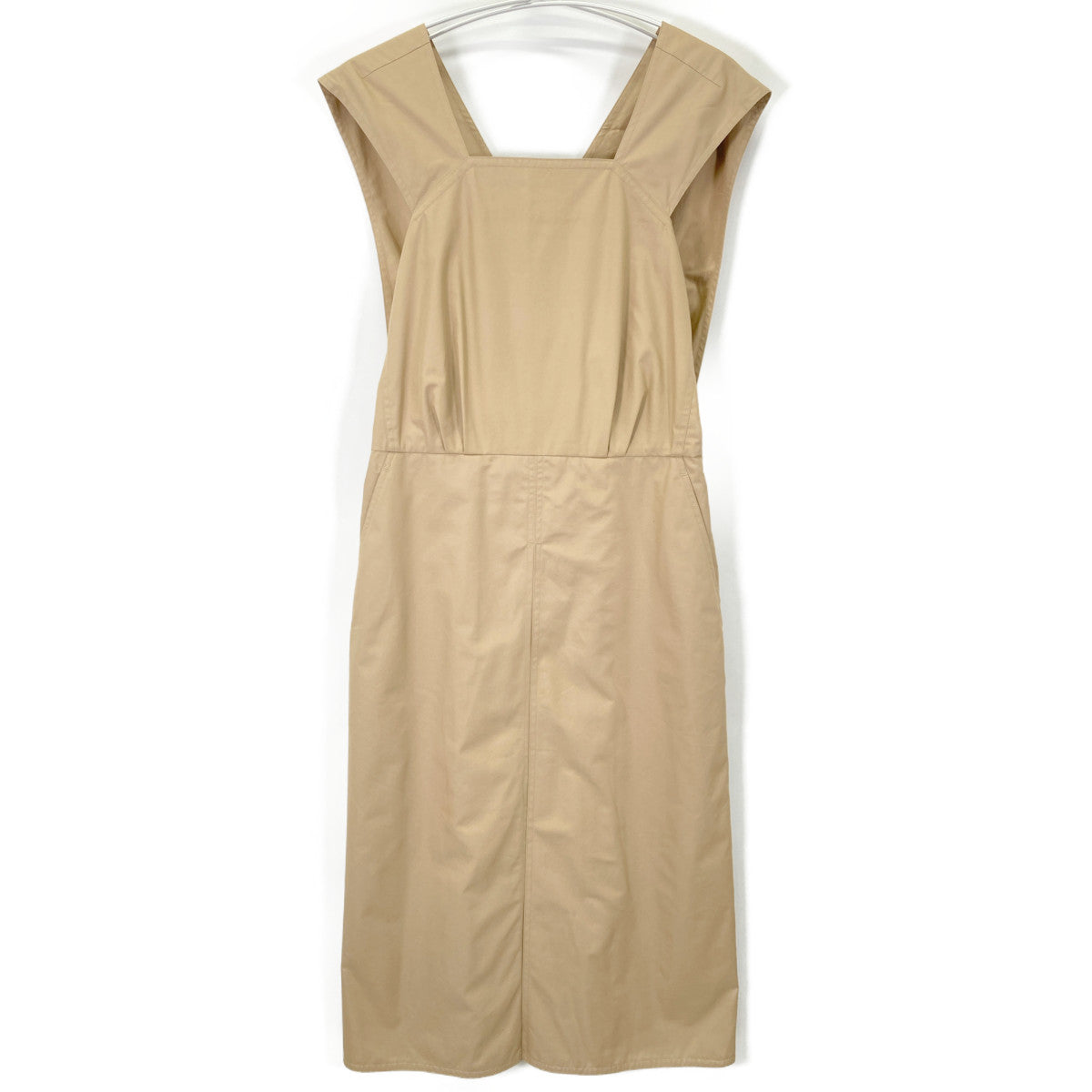 DRAWER ドゥロワー 23SS 6526-234-1316 ﾍﾞｰｼﾞｭ ｺｯﾄﾝｷﾞｬﾊﾞ ｻﾛﾍﾟｯﾄﾜﾝﾋﾟｰｽ ワンピース 38