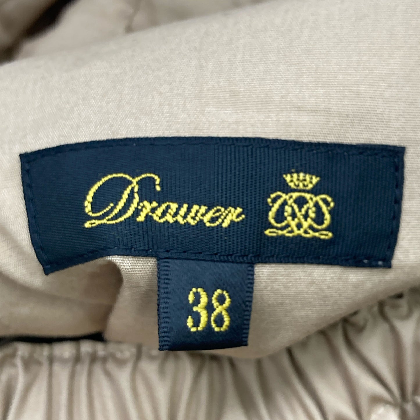 DRAWER ドゥロワー 23SS 6526-234-1316 ﾍﾞｰｼﾞｭ ｺｯﾄﾝｷﾞｬﾊﾞ ｻﾛﾍﾟｯﾄﾜﾝﾋﾟｰｽ ワンピース 38