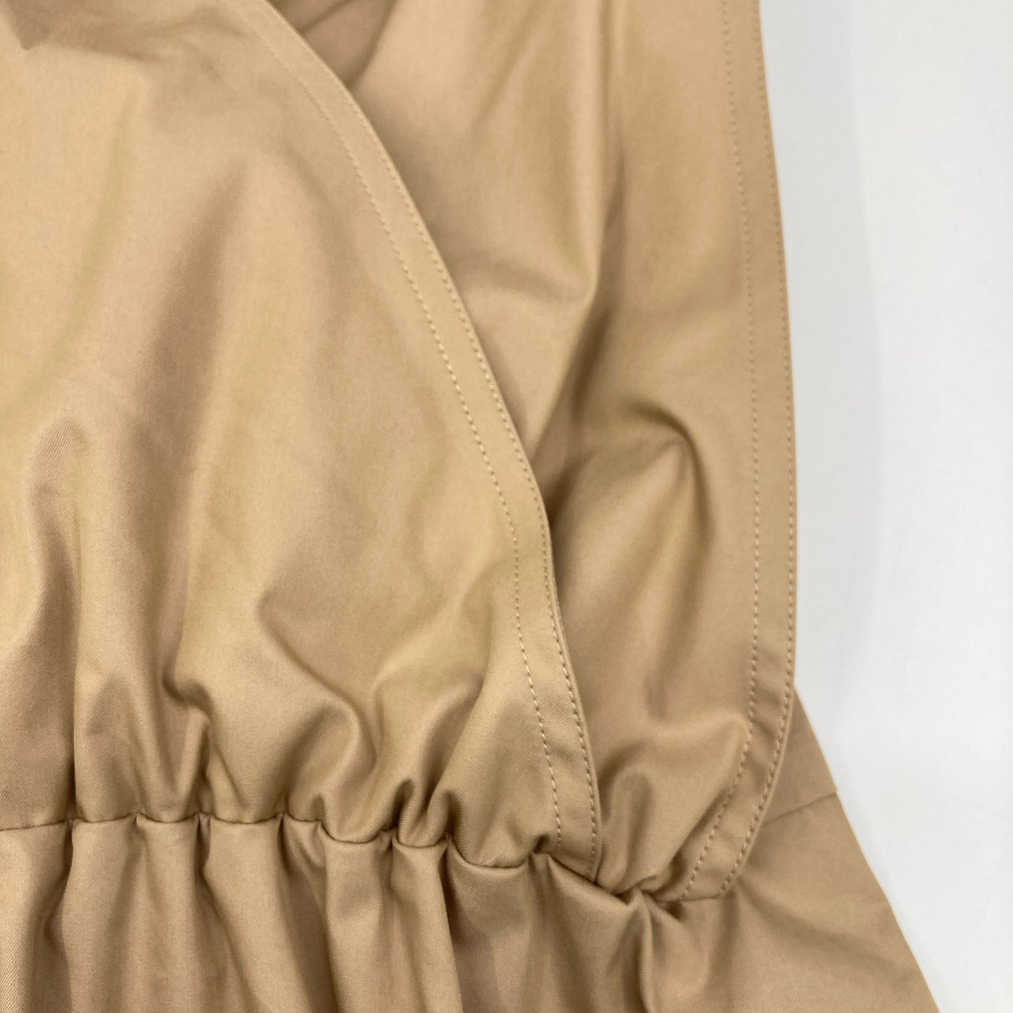 DRAWER ドゥロワー 23SS 6526-234-1316 ﾍﾞｰｼﾞｭ ｺｯﾄﾝｷﾞｬﾊﾞ ｻﾛﾍﾟｯﾄﾜﾝﾋﾟｰｽ ワンピース 38