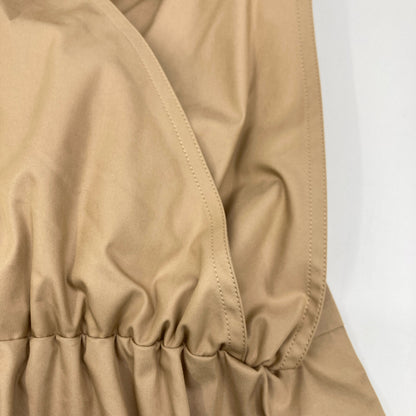 DRAWER ドゥロワー 23SS 6526-234-1316 ﾍﾞｰｼﾞｭ ｺｯﾄﾝｷﾞｬﾊﾞ ｻﾛﾍﾟｯﾄﾜﾝﾋﾟｰｽ ワンピース 38