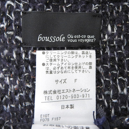 boussole ブソル 美品 ツイード ジャケット レディース ネイビー F ジャケット F