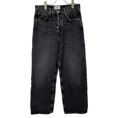 AGOLDE エーゴールドイー A9087-1346 ブラック コットン LOW SLUNG BAGGY ボタンフライ ワイドバギーデニムパンツ ボトムス 25