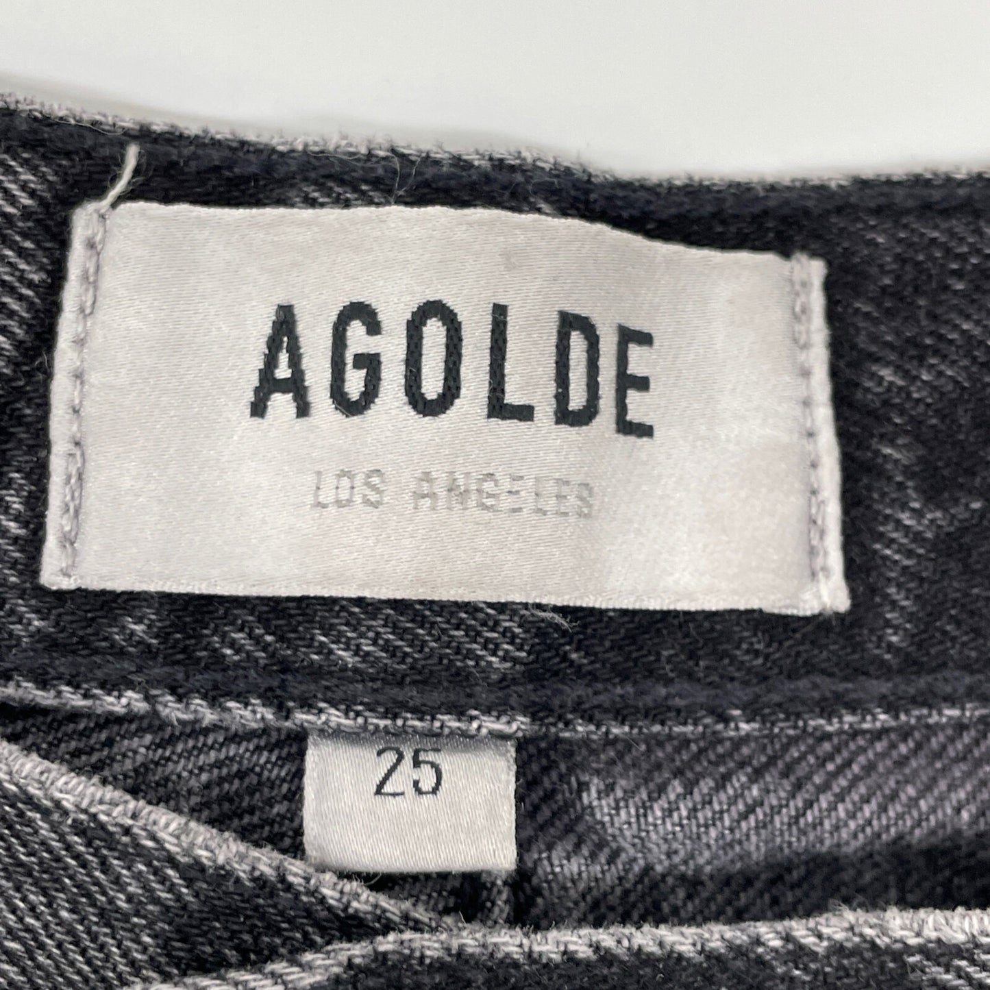 AGOLDE エーゴールドイー A9087-1346 ブラック コットン LOW SLUNG BAGGY ボタンフライ ワイドバギーデニムパンツ ボトムス 25