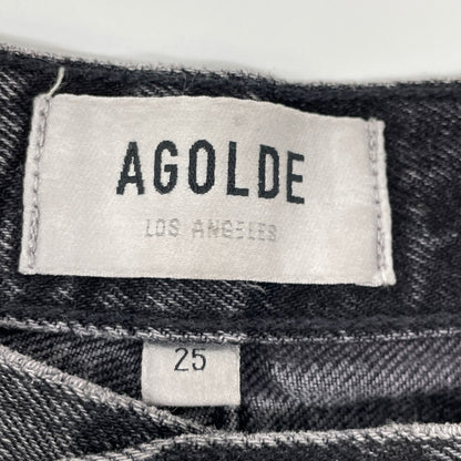 AGOLDE エーゴールドイー A9087-1346 ブラック コットン LOW SLUNG BAGGY ボタンフライ ワイドバギーデニムパンツ ボトムス 25