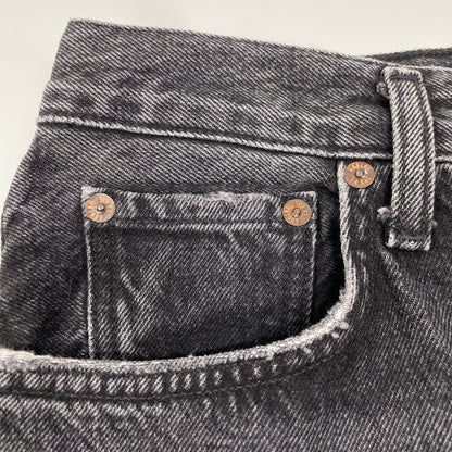 AGOLDE エーゴールドイー A9087-1346 ブラック コットン LOW SLUNG BAGGY ボタンフライ ワイドバギーデニムパンツ ボトムス 25