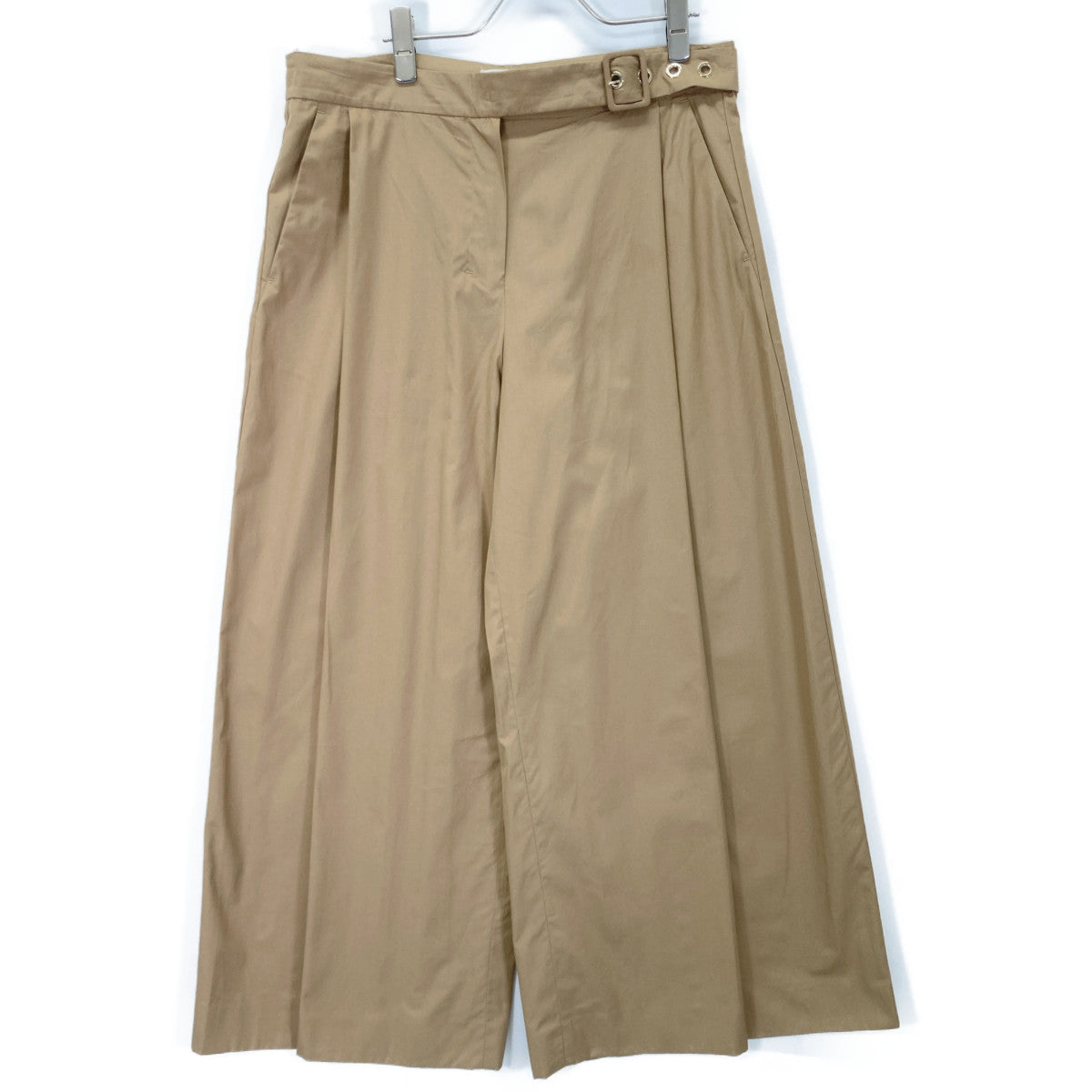 S MaxMara エスマックスマーラ 24191310136 ｷｬﾒﾙ ｺｯﾄﾝ ﾍﾞﾙﾃｯﾄﾞ ﾜｲﾄﾞﾄﾗｳｻﾞｰｽﾞ ボトムス 46