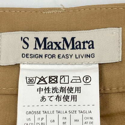 S MaxMara エスマックスマーラ 24191310136 ｷｬﾒﾙ ｺｯﾄﾝ ﾍﾞﾙﾃｯﾄﾞ ﾜｲﾄﾞﾄﾗｳｻﾞｰｽﾞ ボトムス 46