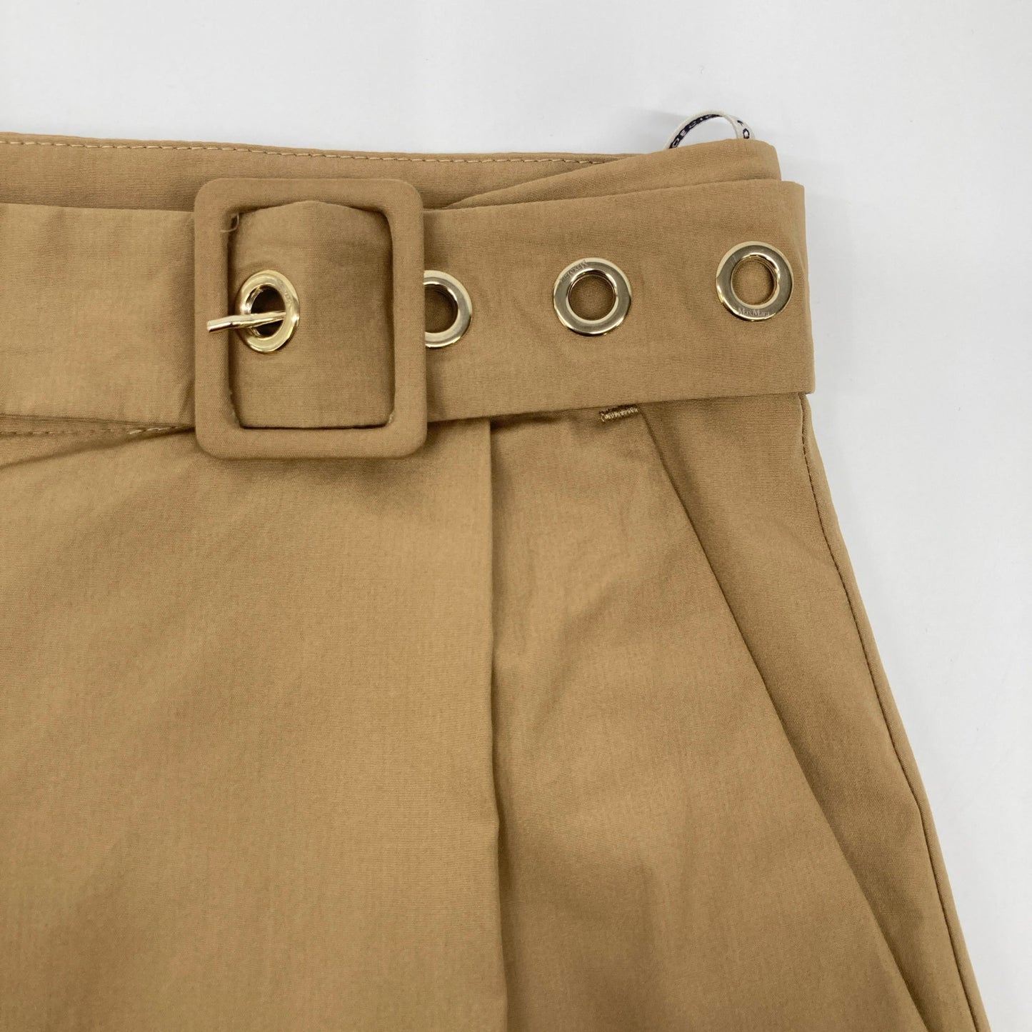 S MaxMara エスマックスマーラ 24191310136 ｷｬﾒﾙ ｺｯﾄﾝ ﾍﾞﾙﾃｯﾄﾞ ﾜｲﾄﾞﾄﾗｳｻﾞｰｽﾞ ボトムス 46